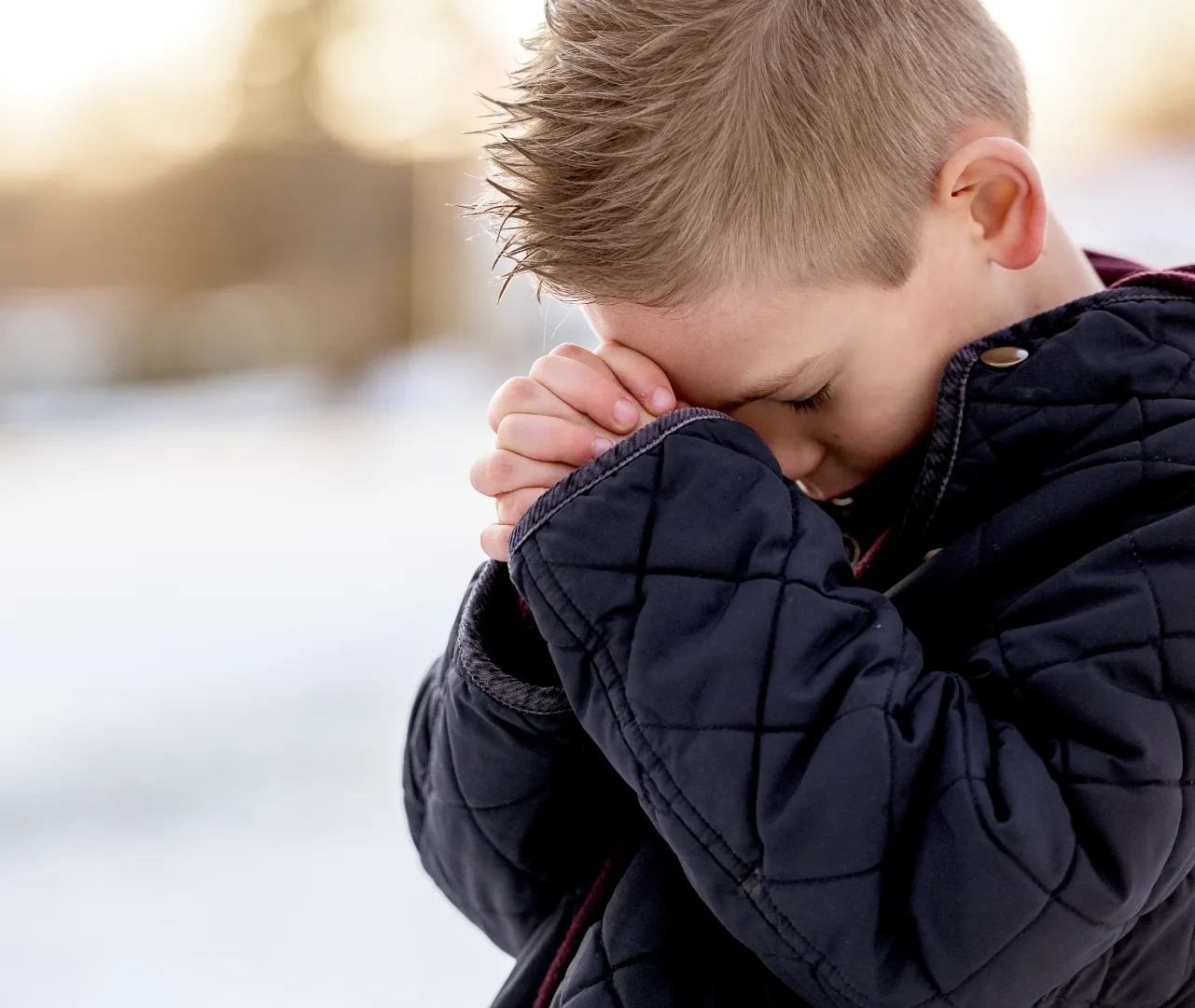 A student praying
